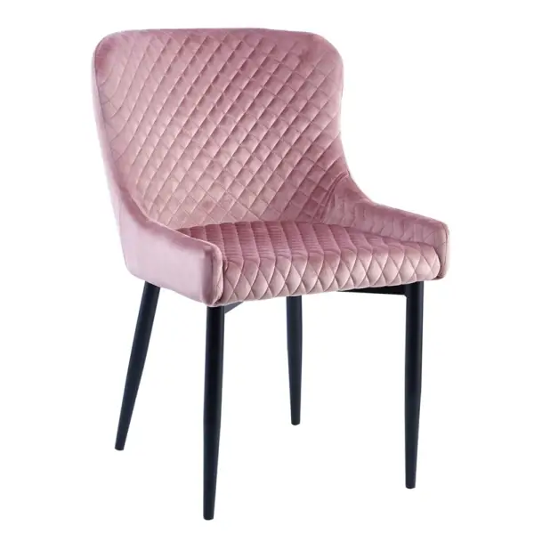 Krzesło fotel pik pudrowy róż velvet / czarny MC15